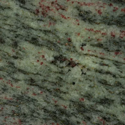 Tropical Green granite, soft green with dark and red flecks